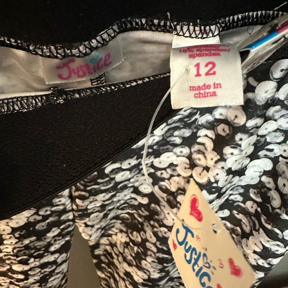 JUSTICE | BNWT Faux Sequin Pattern Leggings - Picture 2 of 3